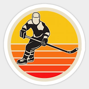 Vintage Ice Hockey Player Silhouette Sticker